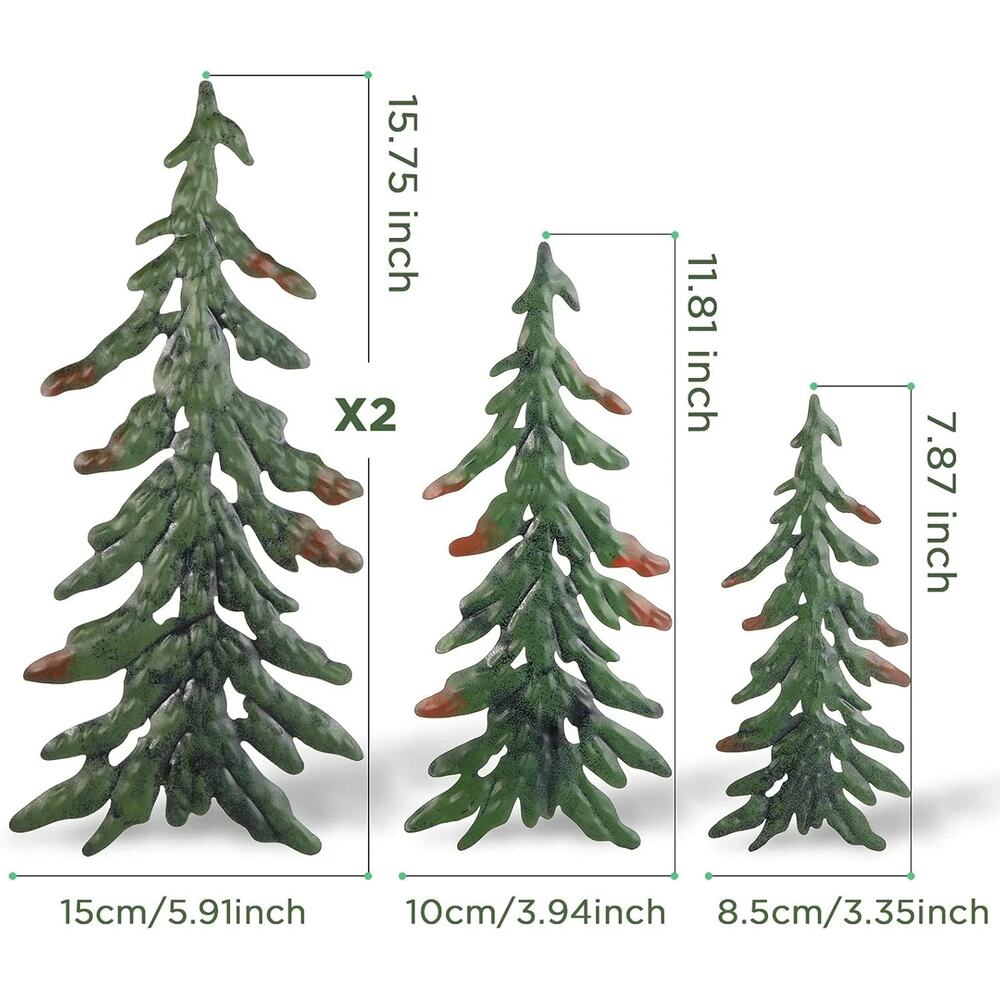 Set of 4 Evergreen Pine Tree Metal Wall Art Decor Outdoor Indoor - Picture 2 of 6